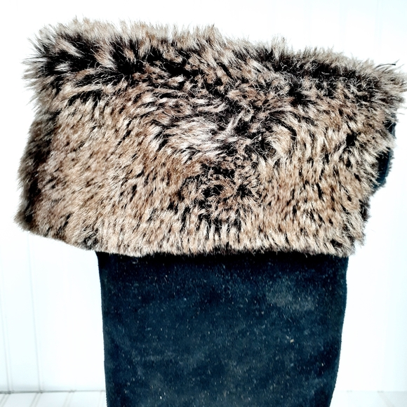 Sam Edelman Orlando Suede Knee High Faux Fur Boots H771 - Picture 10 of 13